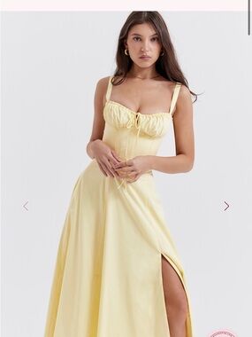House of CB Carmen Buttercup Yellow Bustier dress